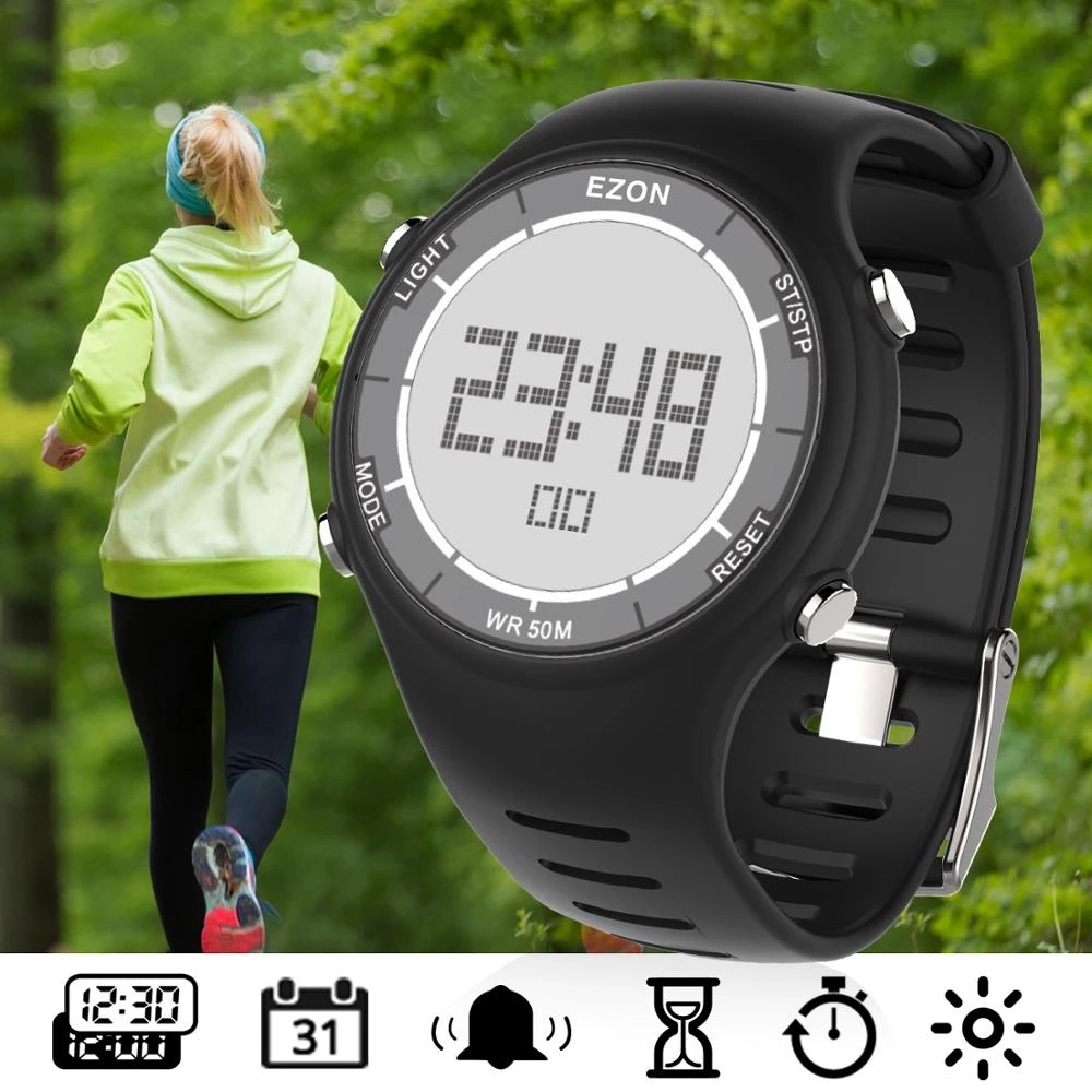 Chronograph Sport Watch - EZON New Fashion Woman Digital Sport