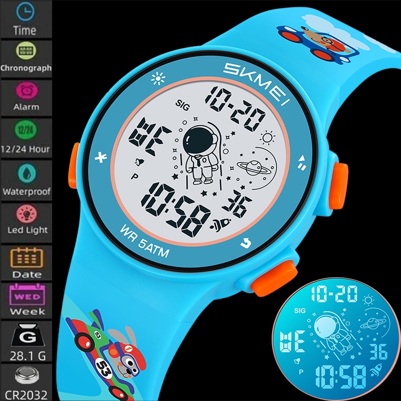 Chronograph Sport Watch - Skmei Kids Digital Watches Fashion TPU