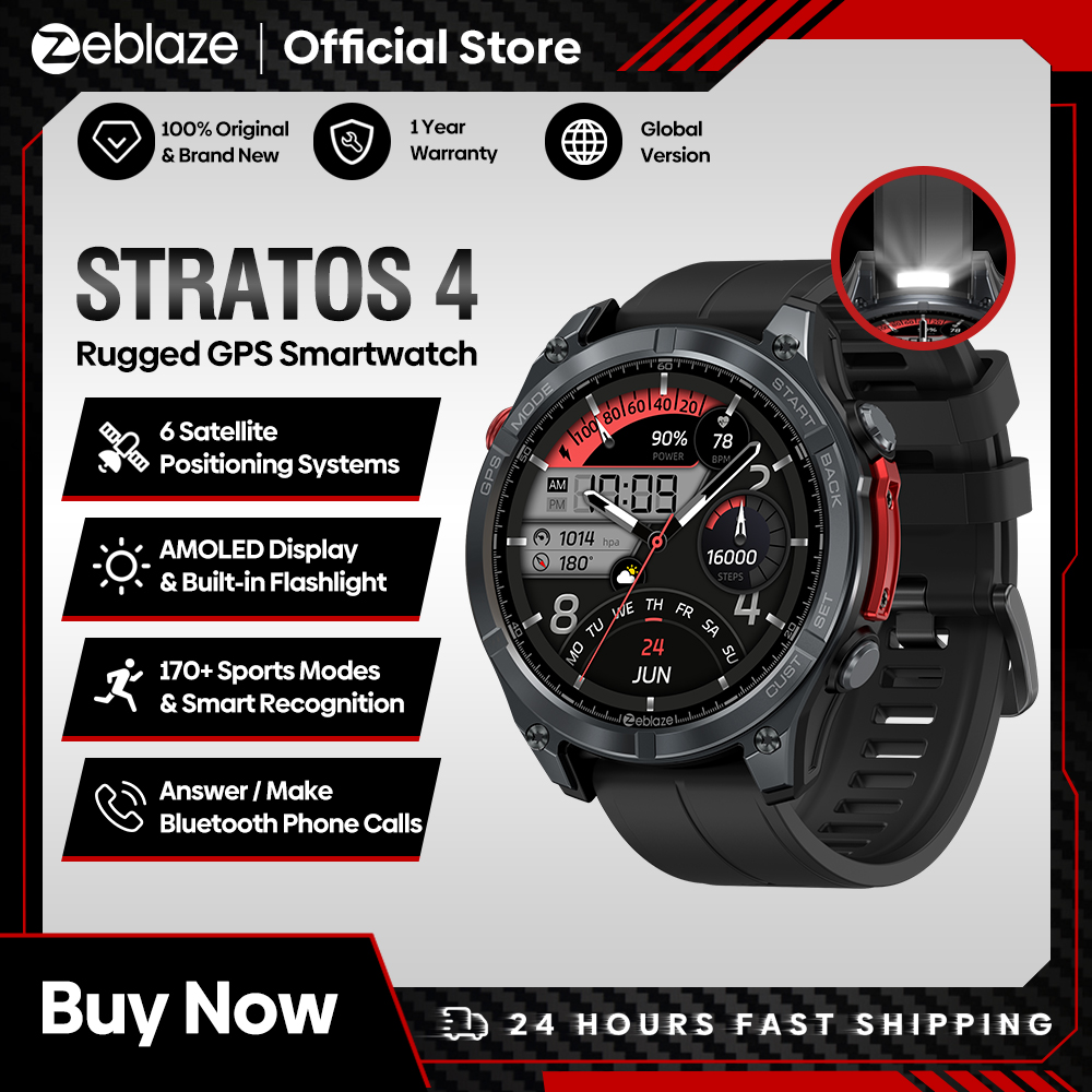 Altimeter Compass Watch - NEW Zeblaze Stratos 4 GPS Smart